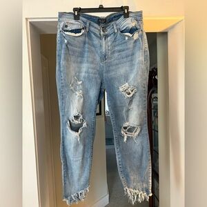 Judy Blue cropped distressed jeans, Skinny Fit, size 18W
